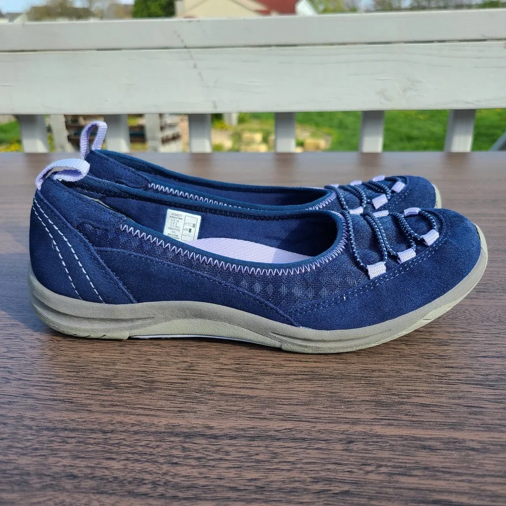 Lands' End Casual Bungee Blue Suede Slip On Shoes Women's 7B - Picture 8 of 10